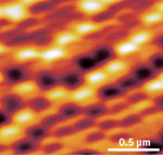 Magnetic phase image of perpendicular hard drive media.